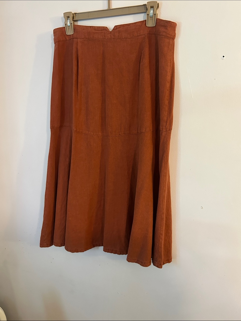 Free People Rust Button-Detail A-Line Skirt - Picture 3 of 3